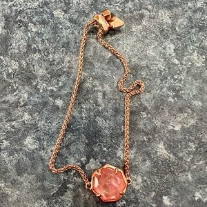Kendra Scott Coral Color Bar Adjustable Bracelet - Rose Gold